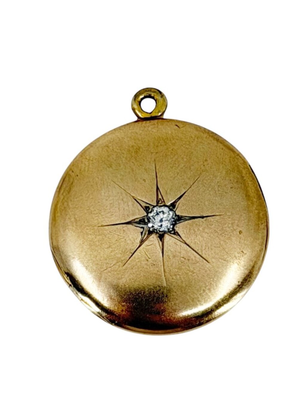Victoria Wightman & Hough Company Gold shell Old Mine Cut Diamond locket pendant